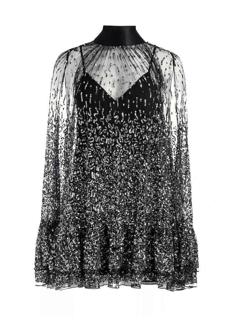 Alice + Olivia Zenon Sequined Cape Minidress 1