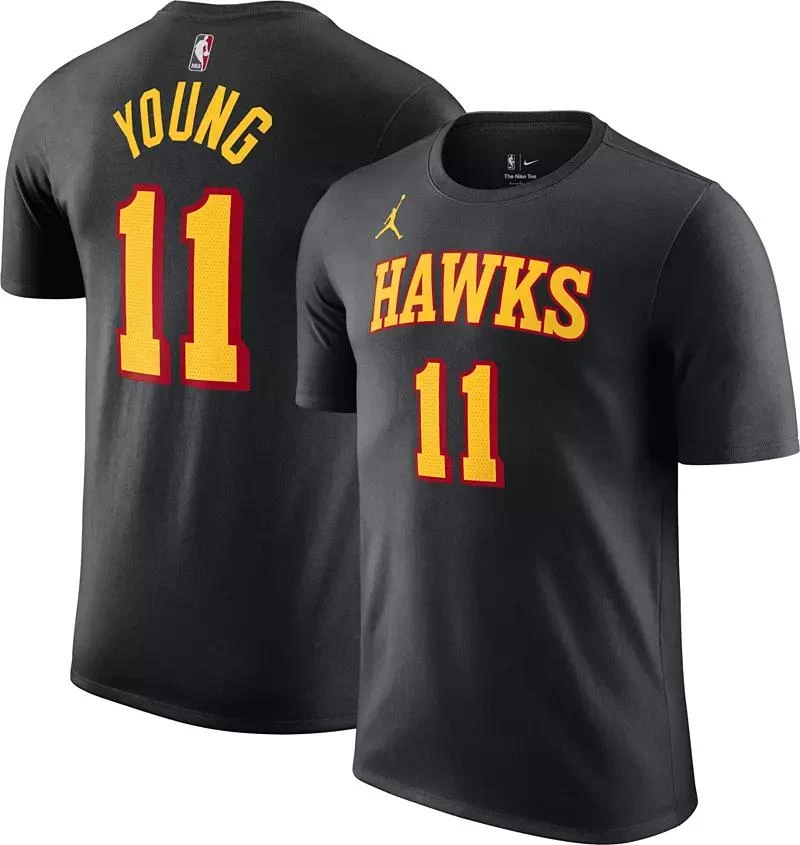 Jordan Nike Men
s Atlanta Hawks Trae Young #11 Black T-Shirt