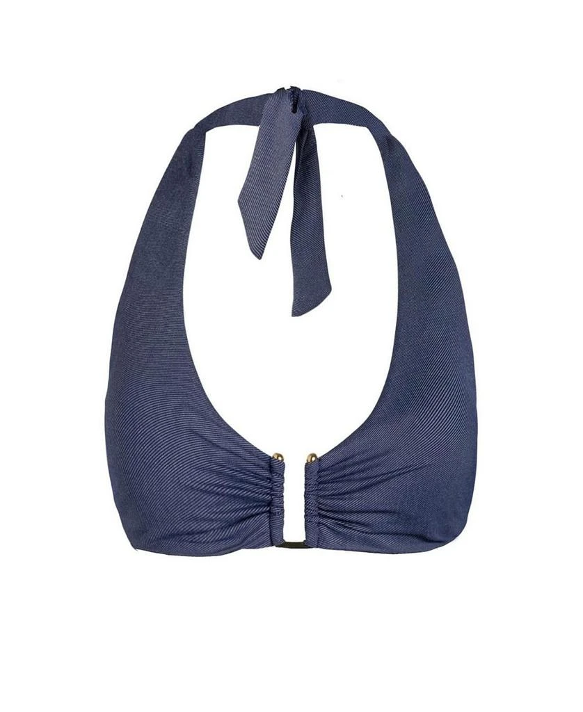 Change of Scenery Shana U-Bar Denim Halter Bikini Top 10