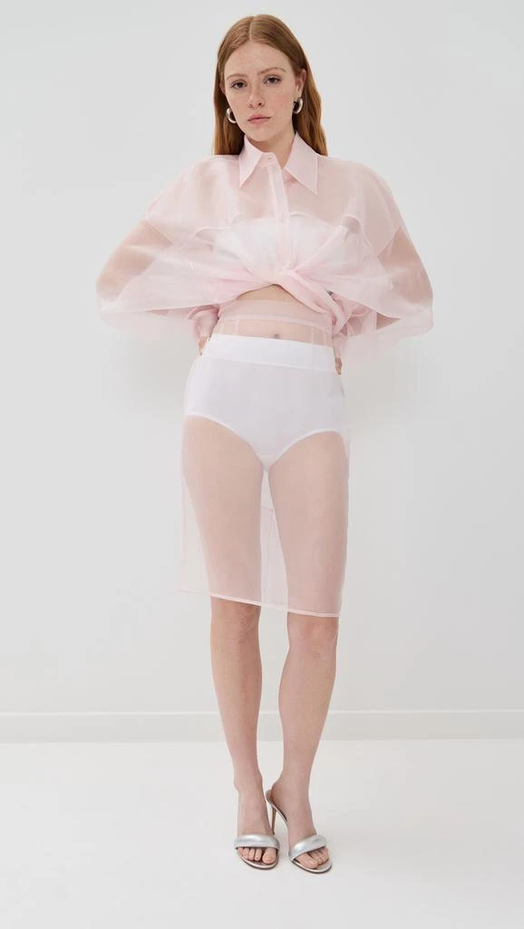 LaQuan Smith Oversized Silk Blouse 5