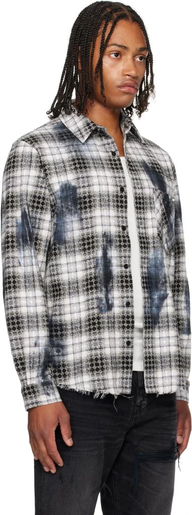 AMIRI Black 
White MA Quad Bleach Flannel Shirt 2