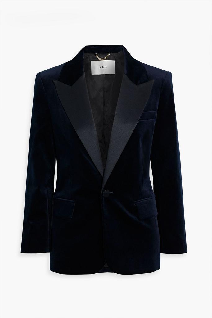 A.L.C. Darvin II satin-trimmed cotton-blend velvet blazer