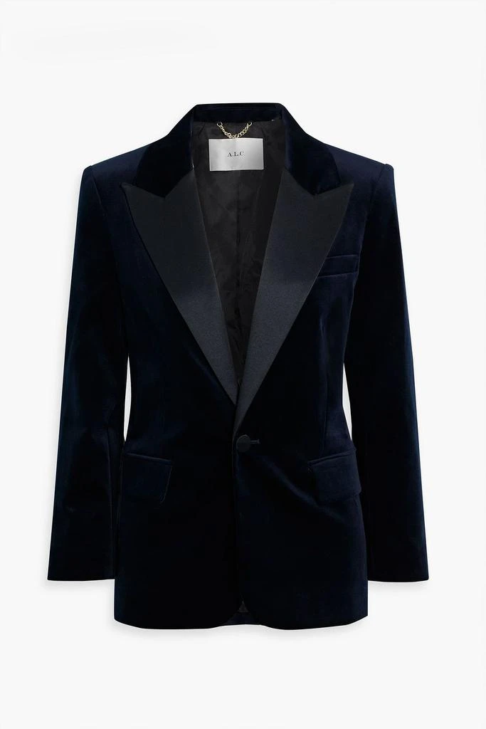 A.L.C. Darvin II satin-trimmed cotton-blend velvet blazer 1
