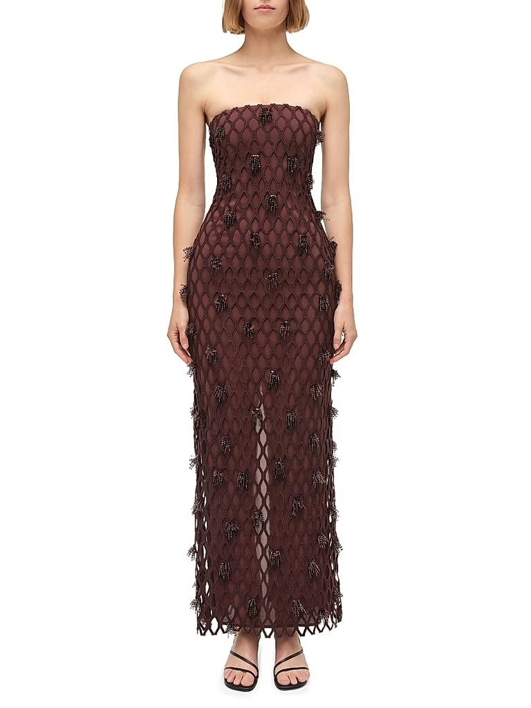 simkhai valletta strapless floral lace maxi dress Valletta Strapless Embroidered Dress main image 0