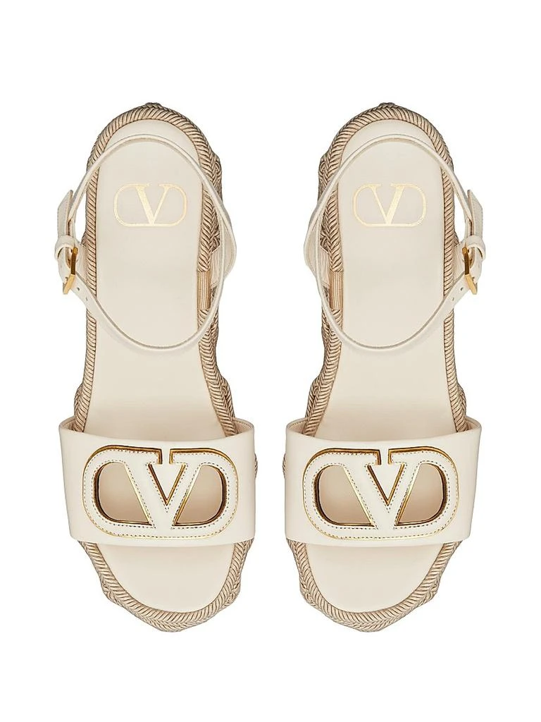 Valentino VLogo Calfskin Cut-Out Wedge Sandals 110 MM 4