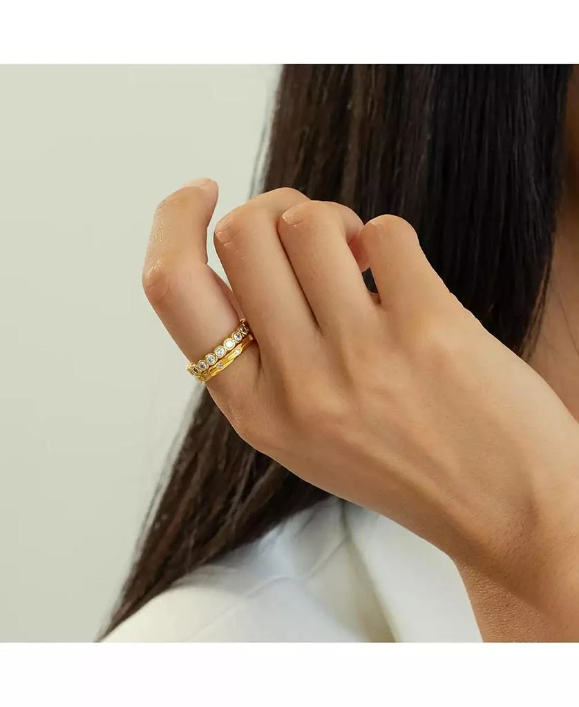 Bearfruit Jewelry 18K Gold Plated Sterling Silver Shining Elegance Ring Duo Set Holiday Gift Idea 4