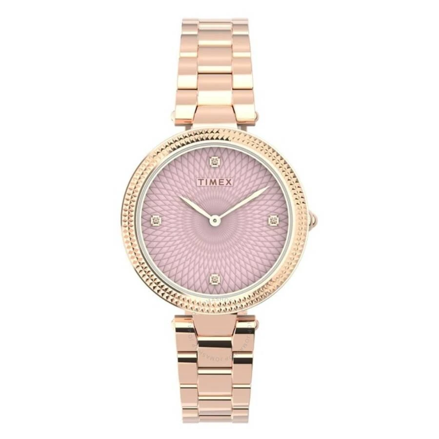 Timex Adorn Quartz Crystal Pink Dial Ladies Watch TW2V24300VQ 1