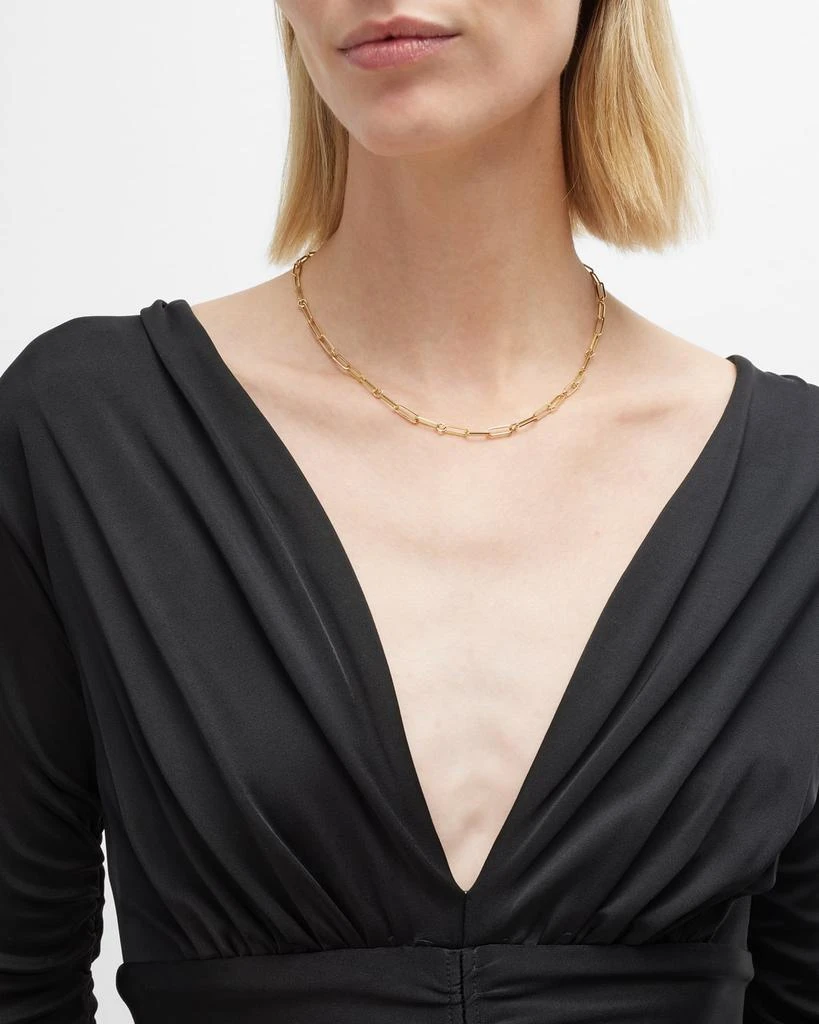 Roberto Coin 17" Paper Clip Chain Necklace in 18k Yellow Gold 2