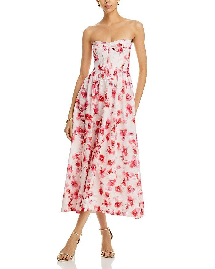 Bardot Lola Corset Floral Print Midi Dress 1