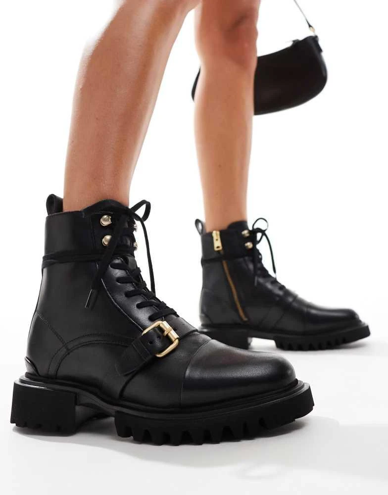 ALL SAINTS AllSaints Tori leather lace up boots in black 2