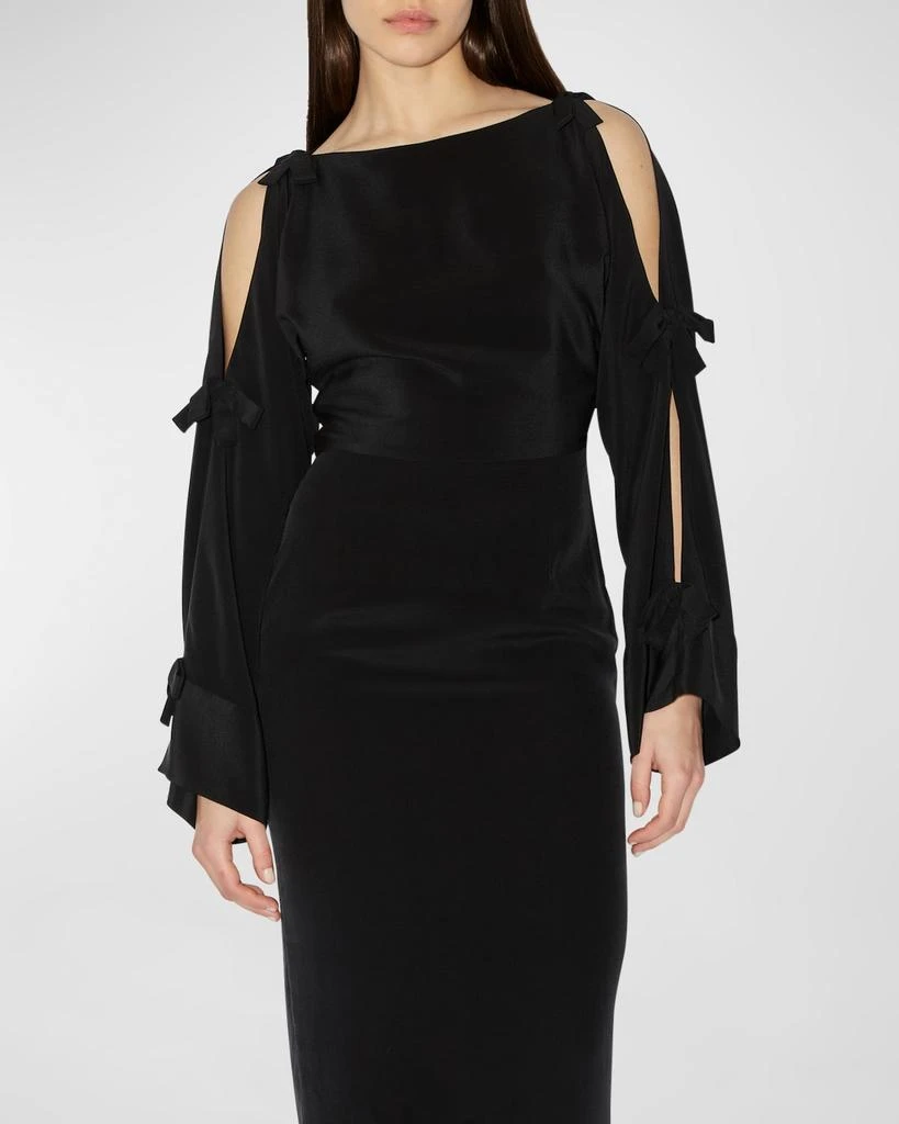 Bernadette Candela Bow-Slash Sleeves Maxi Dress 4