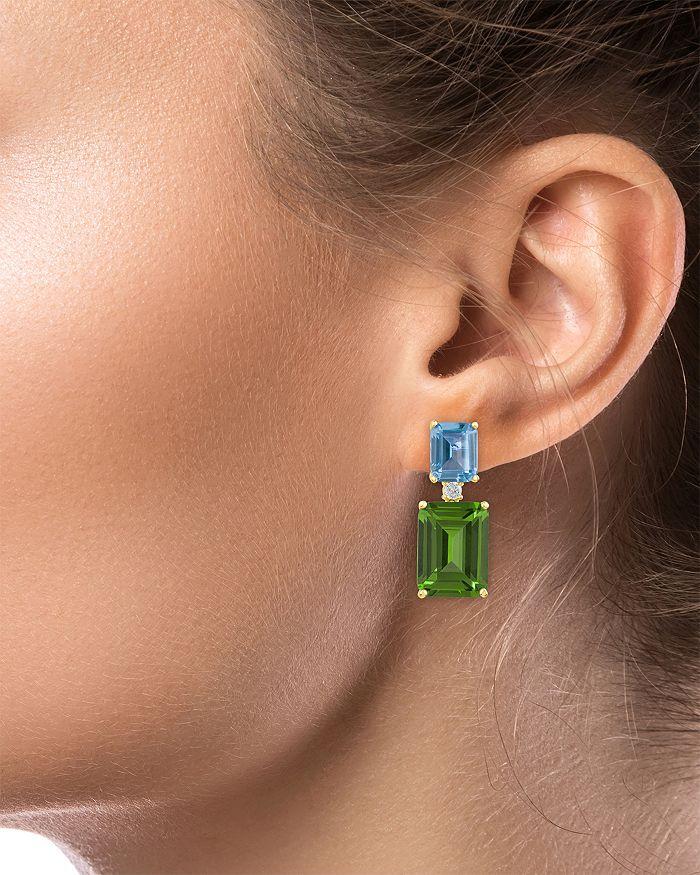 Kenneth Jay Lane Multicolor Round & Emerald Cut Cubic Zirconia Drop Earrings