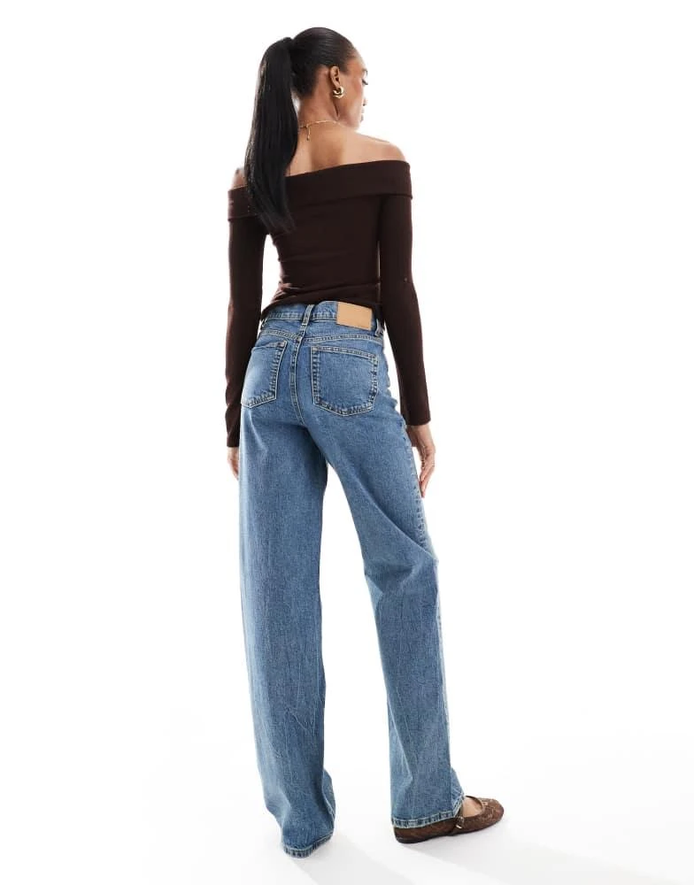 ASOS ASOS DESIGN Tall comfort stretch straight leg jean in mid blue 4