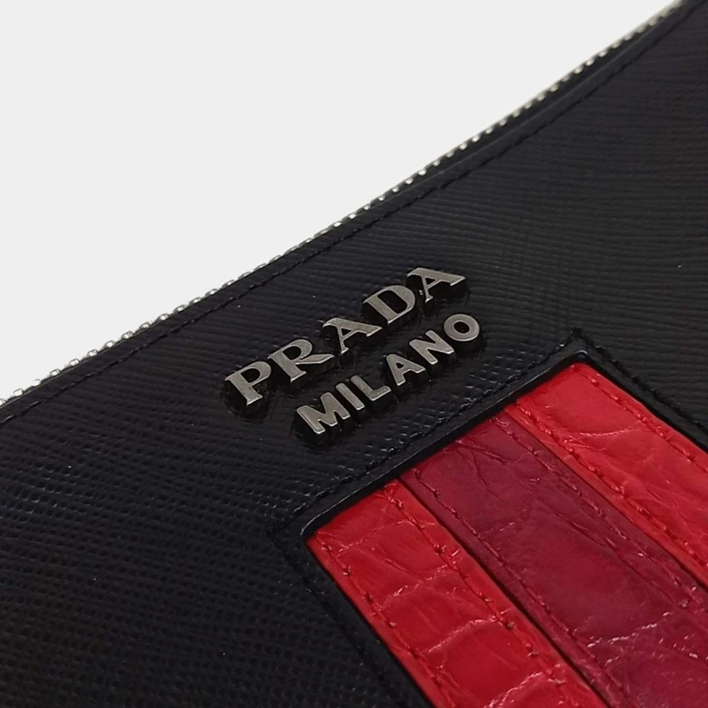 Prada Prada Black Red Leather Saffiano Clutch Bag 4