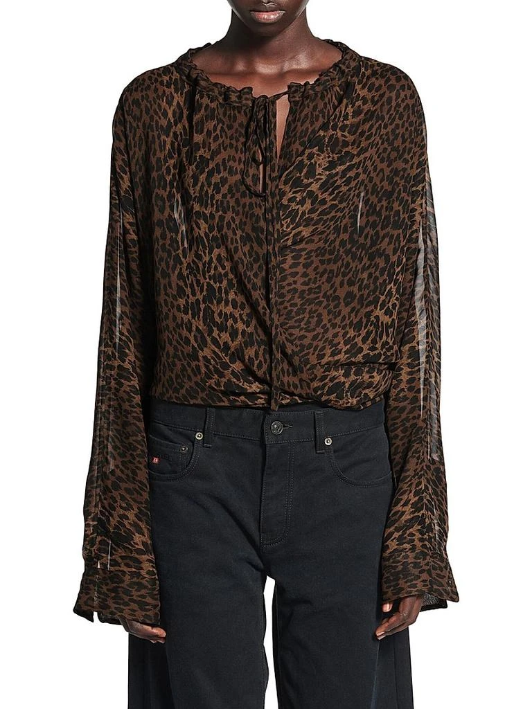 Balenciaga Leopard Minimal Blouse 6