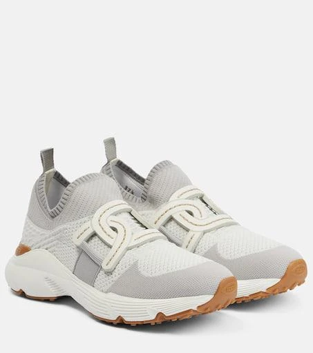 Tod's Leather-trimmed knit sneakers 1