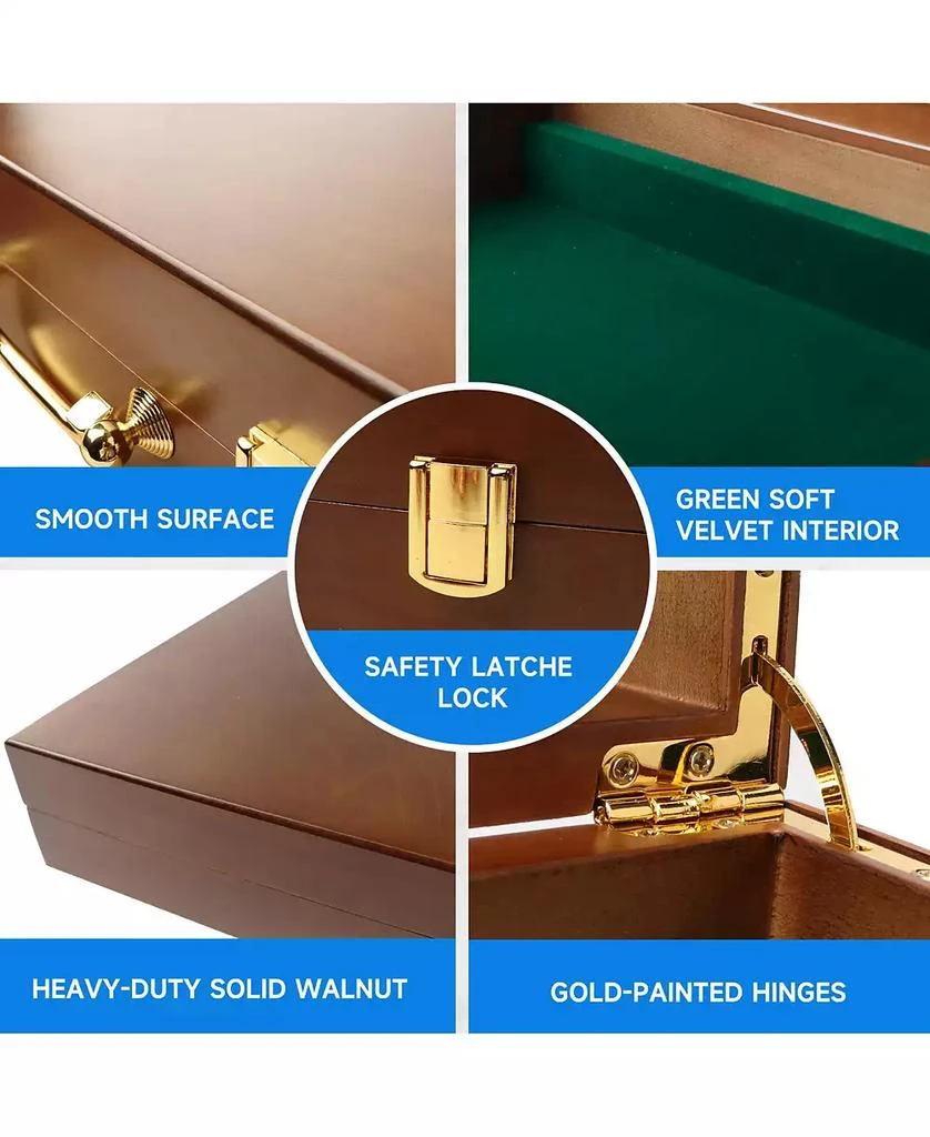 GSE Games 
Sports Expert Casino Wooden Poker Chip Case with Wooden Chip Trays for Casino Nights 300 Pieces 3