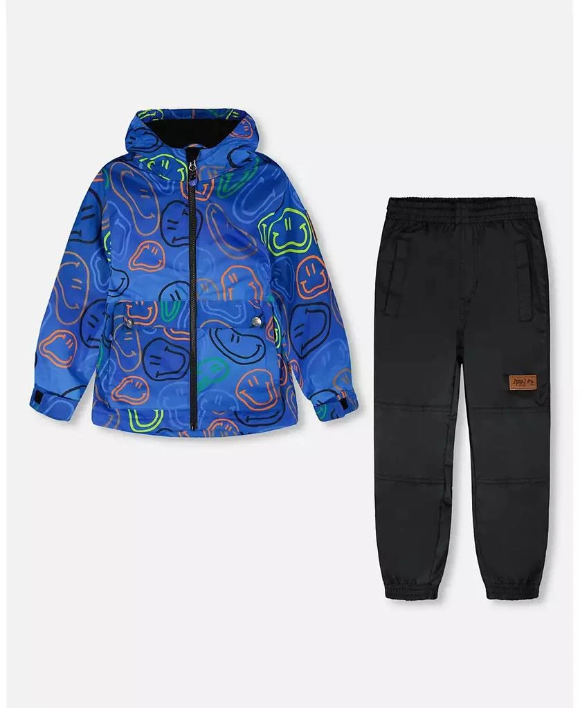 Deux par Deux Toddler Boys Boys  Mid-Season Two-Piece Outerwear Set with Printed Smileys