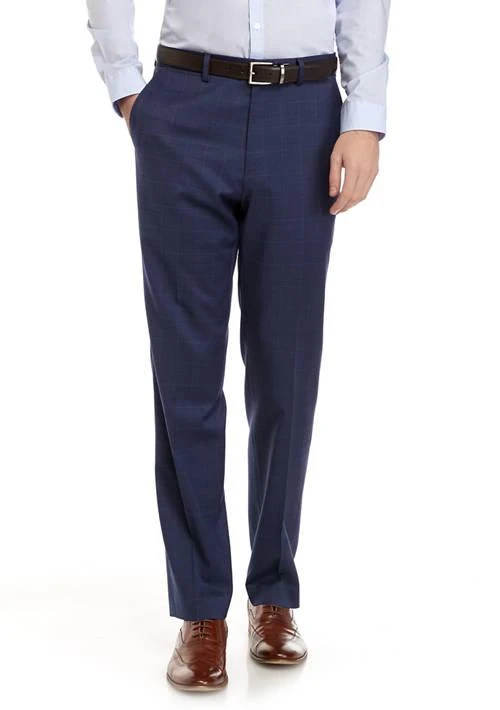 Crown & Ivy™ Navy Windowpane Stretch Suit Separate Pants 1