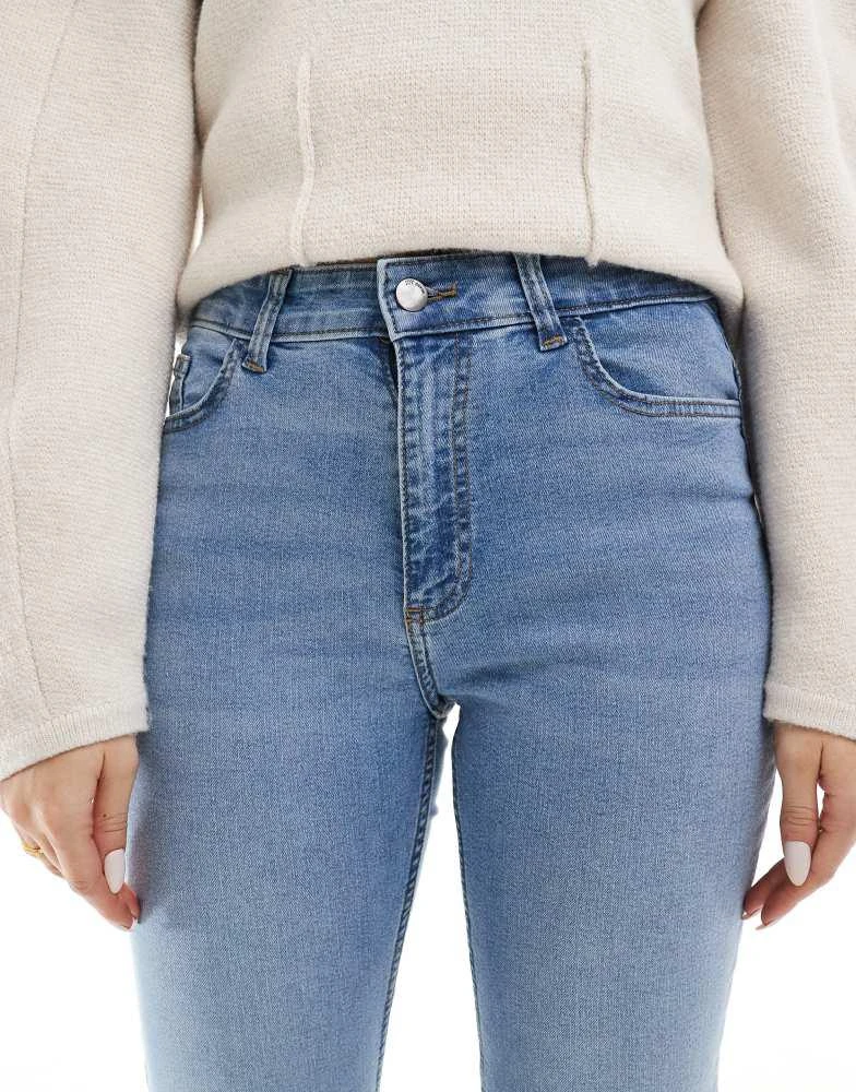 JDY JDY high waist skinny jeans in mid blue 4