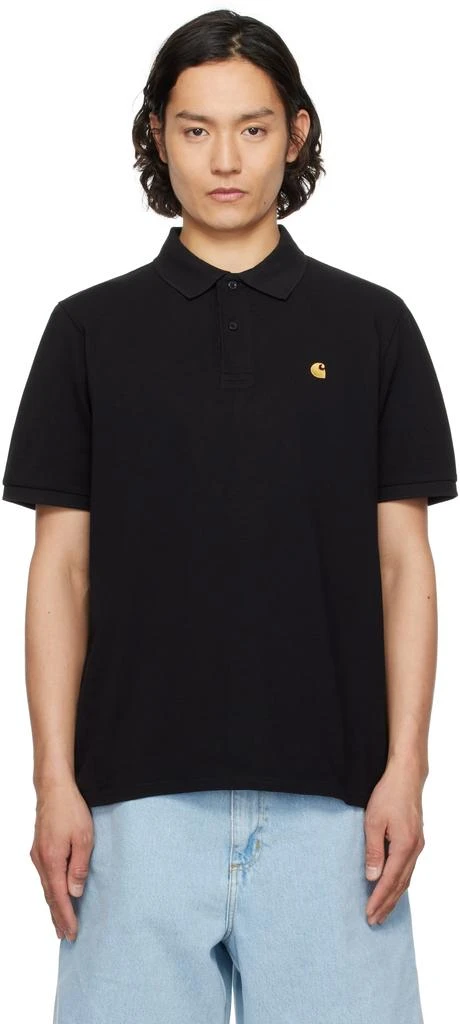 Carhartt WIP Black Chase Pique Polo 1
