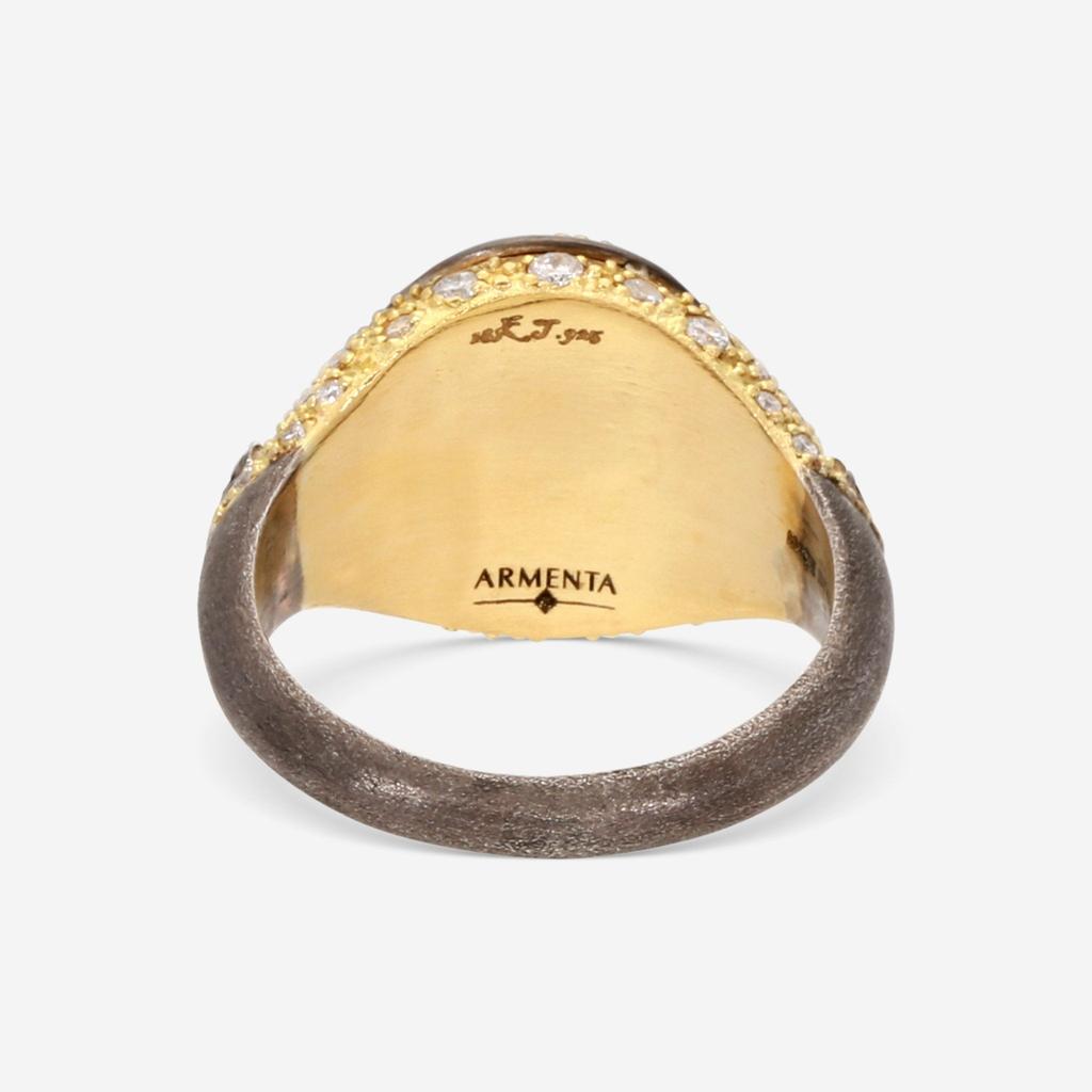 Armenta Armenta Old World 18K Yellow Gold & Blackened Sterling Silver Ring 17899