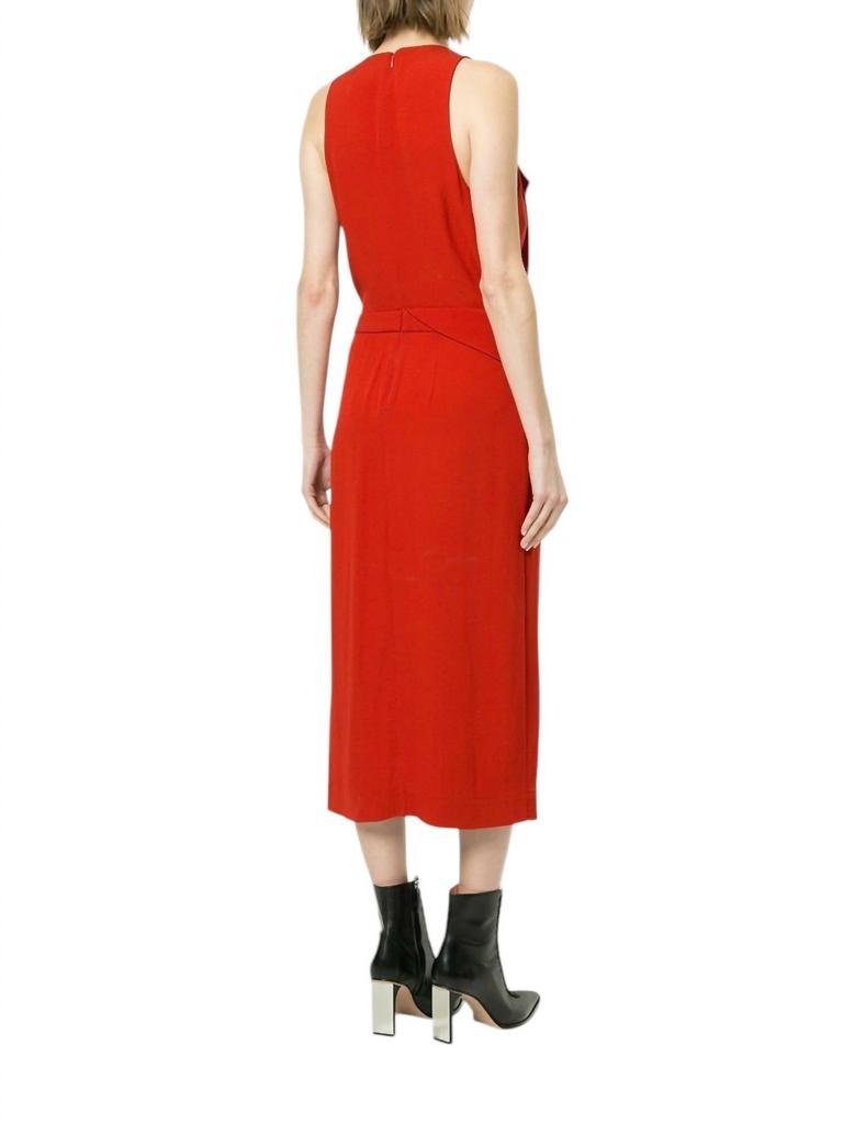 Dion Lee Folded Satin Crepe Sleeveless Midi Dress In Red