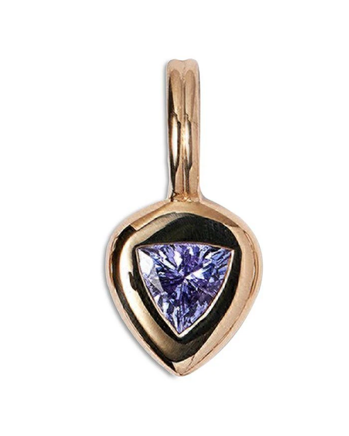 WWAKE 14K Yellow Gold Tanzanite Solitaire Pendant