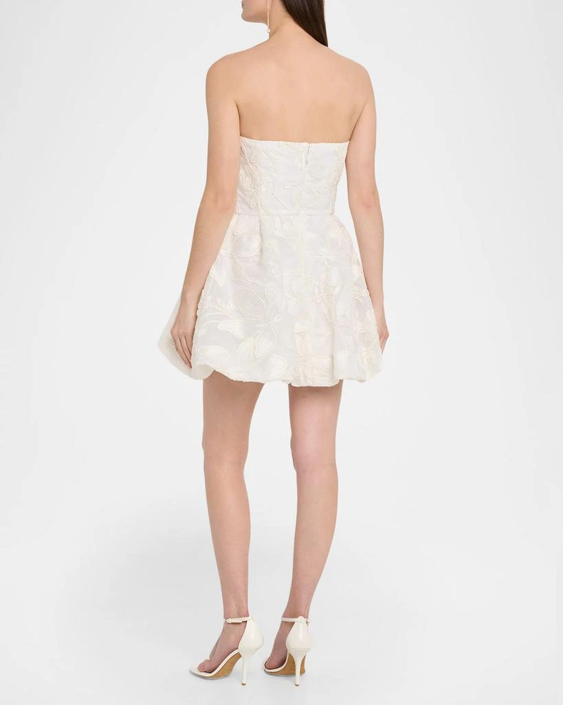 Monique Lhuillier Strapless Rosette Bubble Mini Dress 3