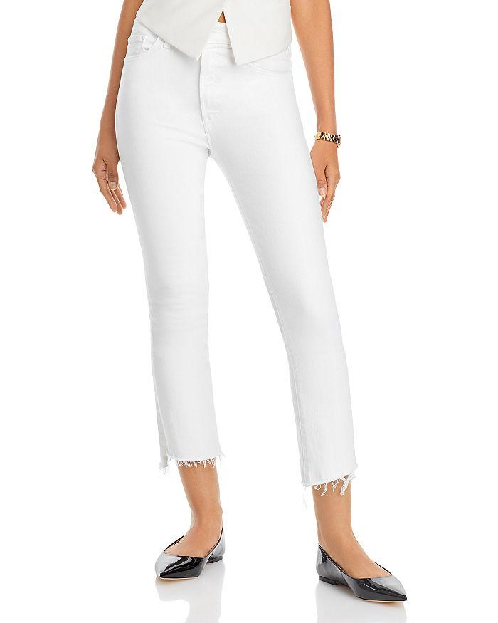 MOTHER The Insider High Rise Crop Step Fray Bootcut Jeans