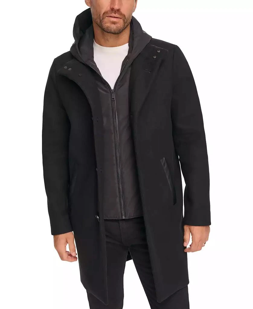 Kenneth Cole Men's Removable Hood Button Car Coat 1