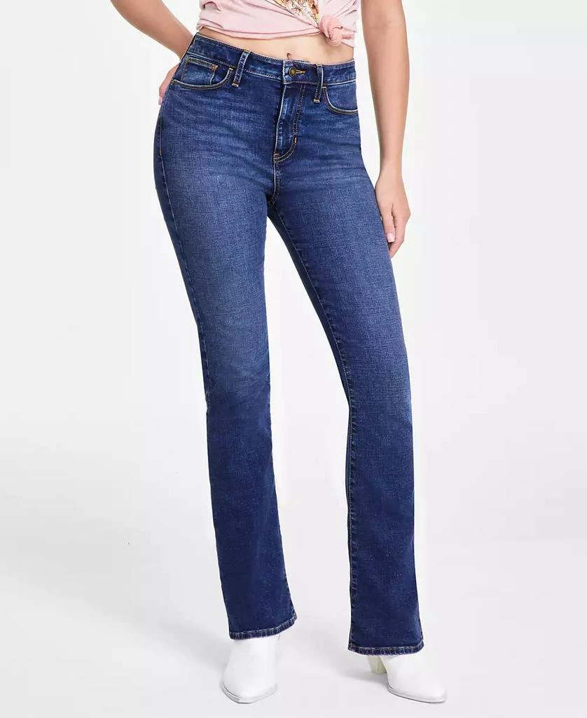 GUESS Women's Flare-Leg High-Rise Faded-Wash Jeans 4