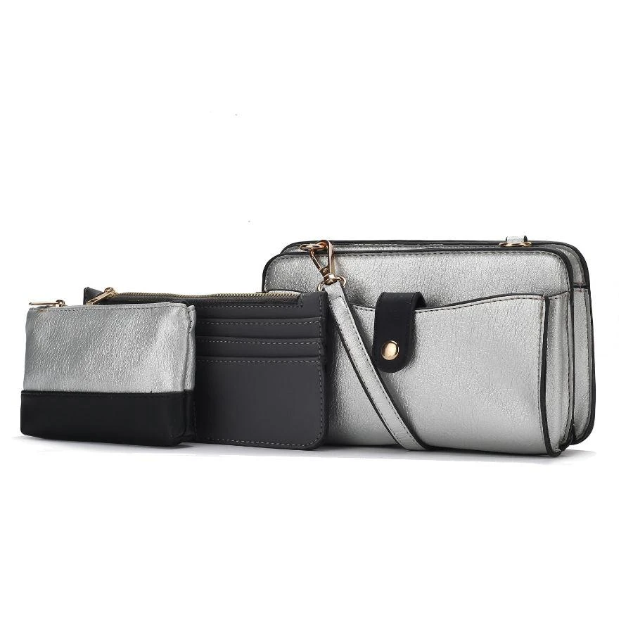 MKF Muriel Vegan Leather Women’s Crossbody Bag with Card holder and Small Pouch 3 pieces 7