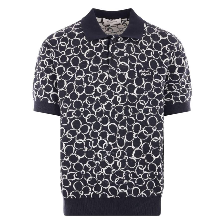 Maison Kitsune Abstract Daisy Jacquard Polo Shirt