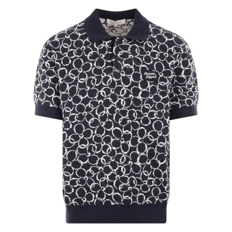 Maison Kitsune Abstract Daisy Jacquard Polo Shirt 1