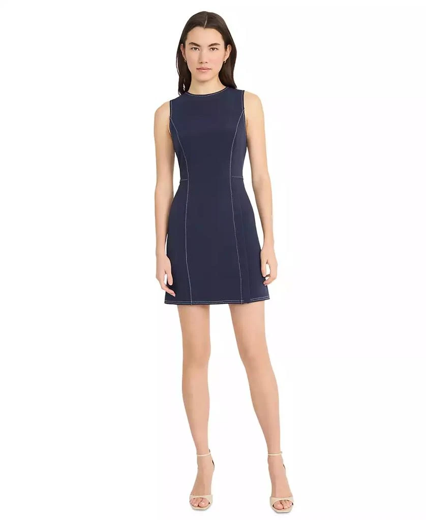 Donna Morgan Women's Contrast-Stitched A-Line Dress 3