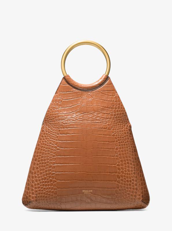 michael_kors Ursula Large Crocodile Embossed Leather Ring Tote Bag