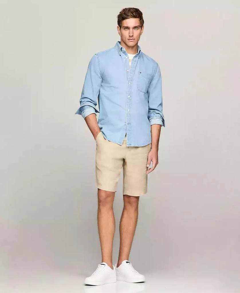 Tommy Hilfiger Men's Long Sleeve Button-Down Denim Shirt 4