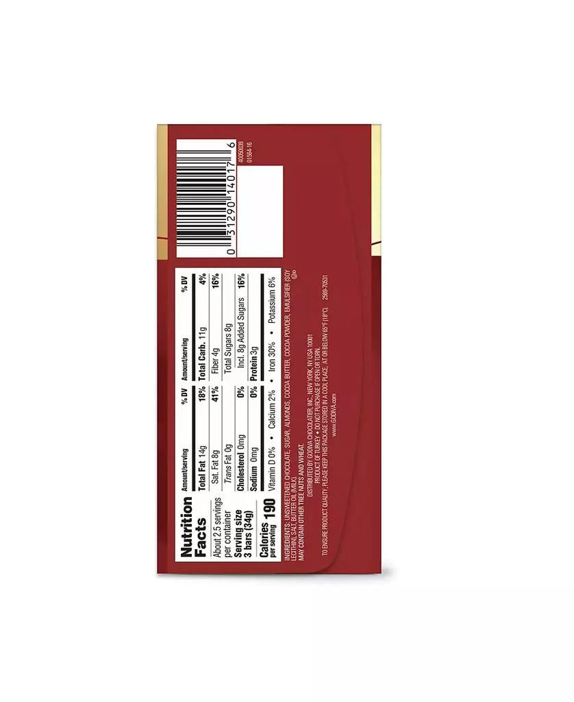 Godiva Set of 12, Signature Roasted Almond Dark Chocolate Mini Bars 4