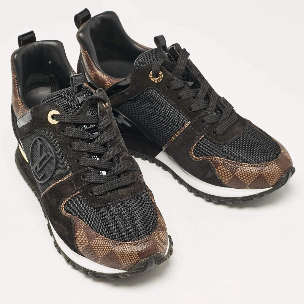 Louis Vuitton Louis Vuitton Black/Brown Mesh and Damier Ebene Canvas Run Away Sneakers Size 37 4