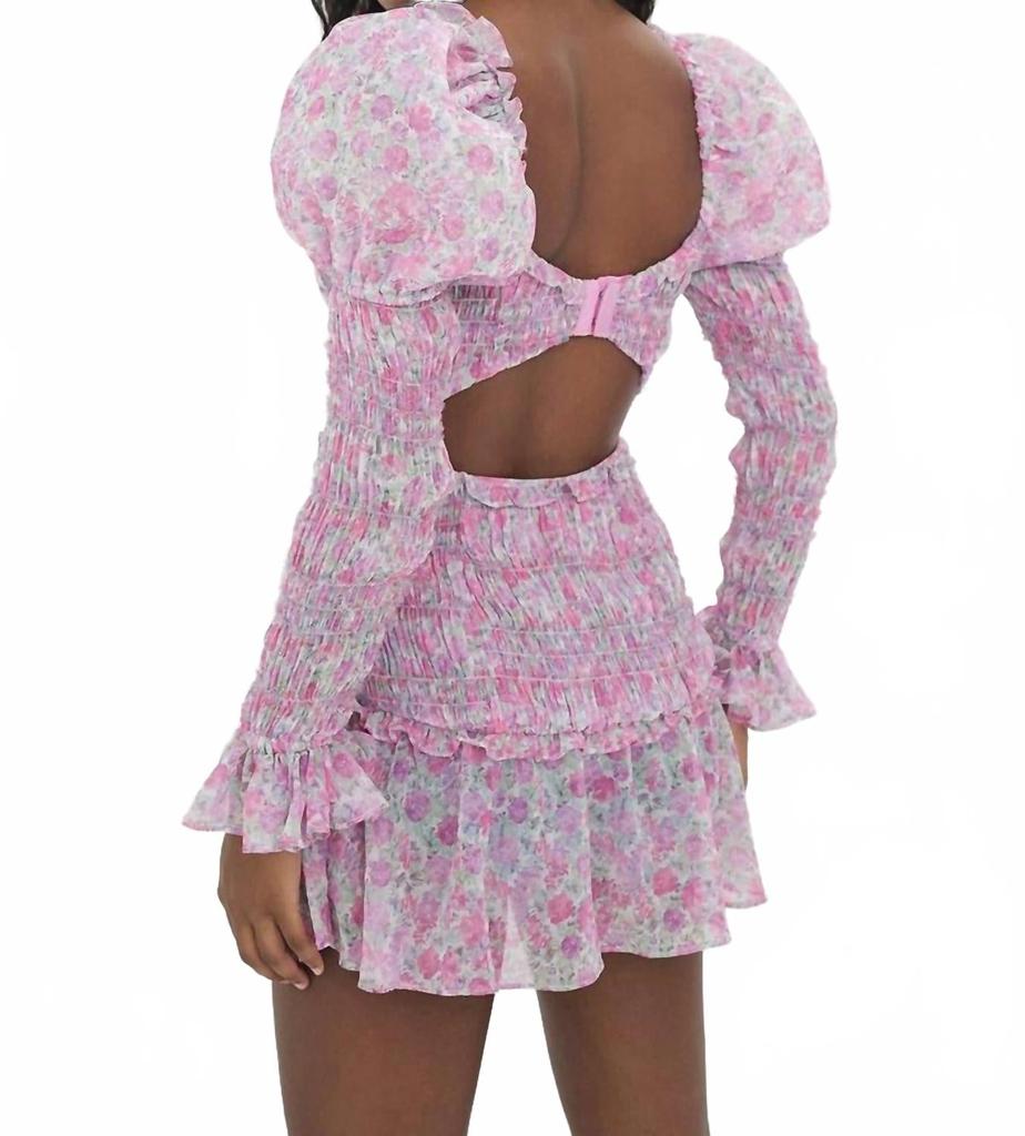 For Love & Lemons Oakley Mini Dress In Pink Floral