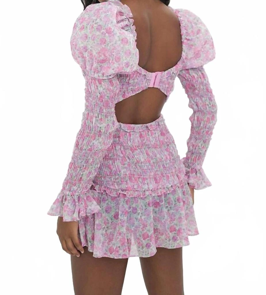 For Love & Lemons Oakley Mini Dress In Pink Floral 2