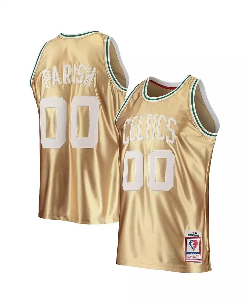Mitchell & Ness Men's Robert Parish Gold Boston Celtics 75th Anniversary 1985-86 Hardwood Classics Swingman Jersey 1