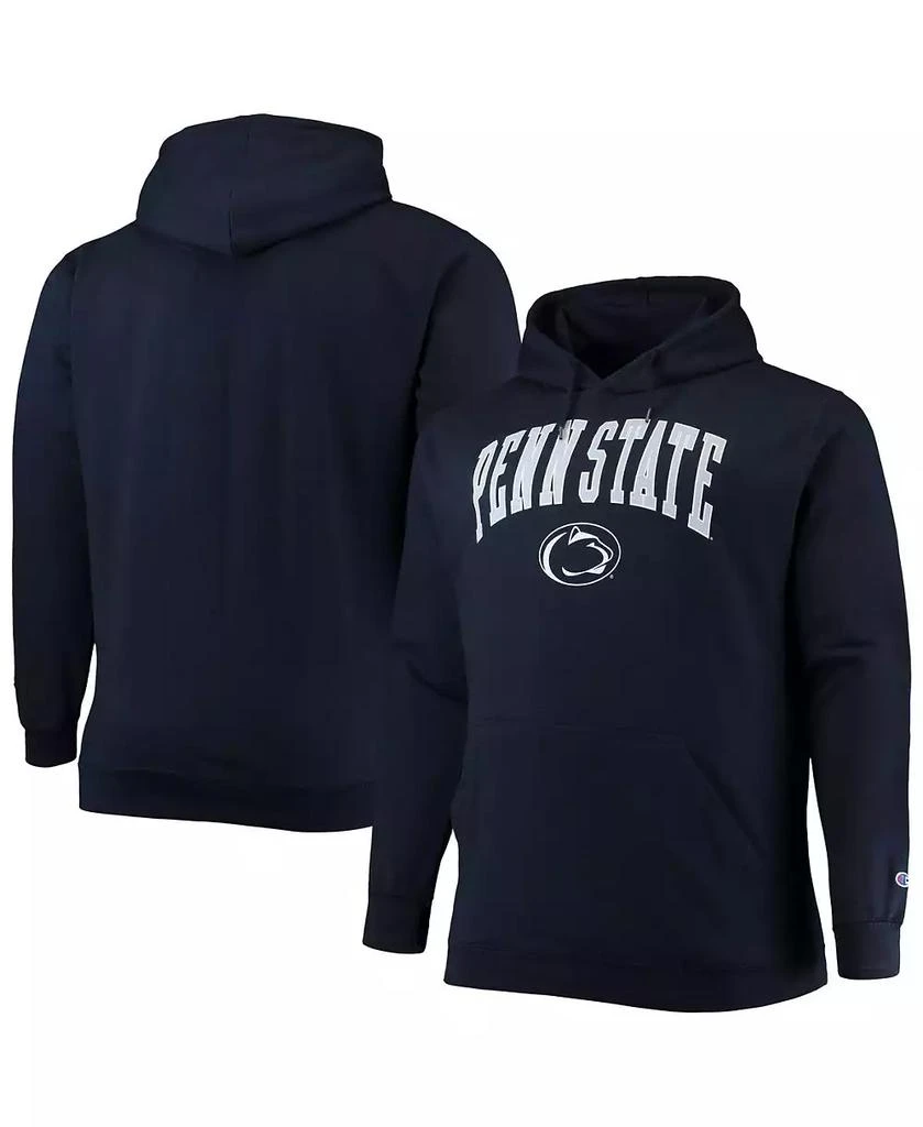 CHAMPION Men's Navy Penn State Nittany Lions Big and Tall Arch Over Logo Powerblend Pullover Hoodie 1