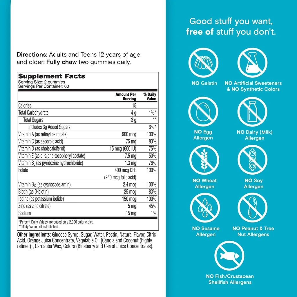 One A Day One A Day Teen Boy’s Daily Essentials Multivitamin Gummies, Teen Boy Vitamins with Vitamin C, Vitamin D, Bone Health, Immune Health, Raspberry Natural Flavor, 120 Gummies 9