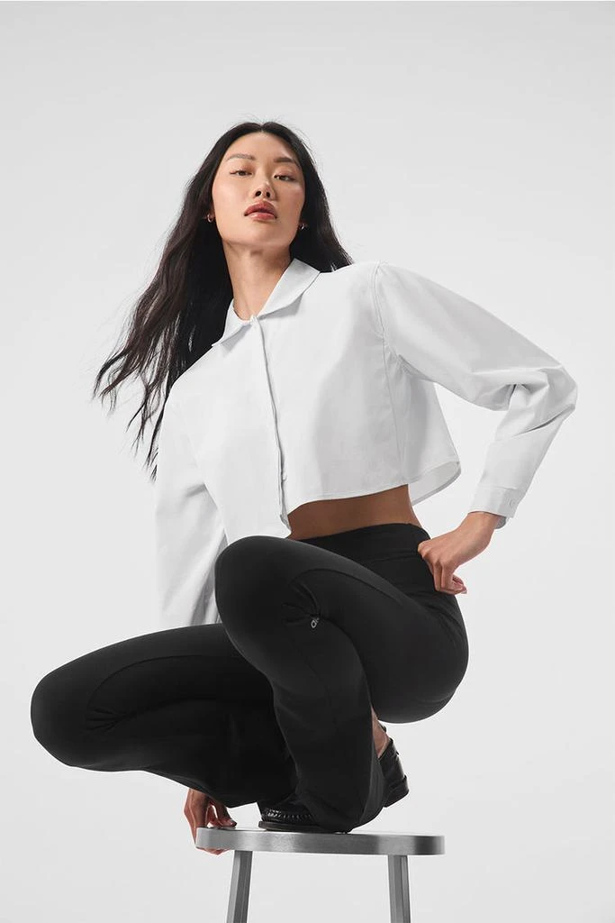 Alo Cropped Take Me Out Button Up - White 1