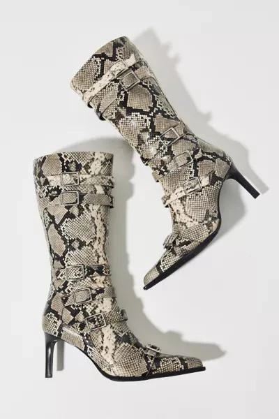 Urban Outfitters UO Billie Buckle Snakeskin Boot 1