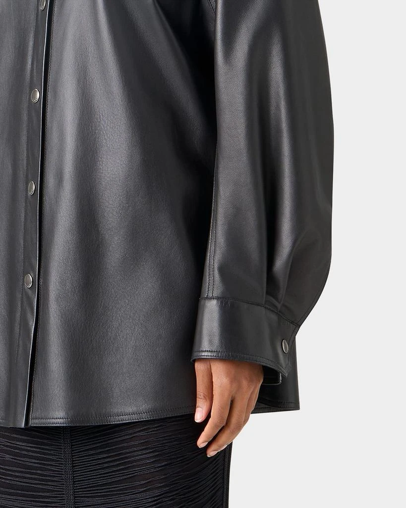 Akris Leather Button-Down Shirt 4