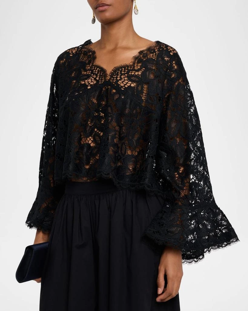 Dorothee Schumacher Lacy Dream Cropped Flare-Sleeve Blouse 4
