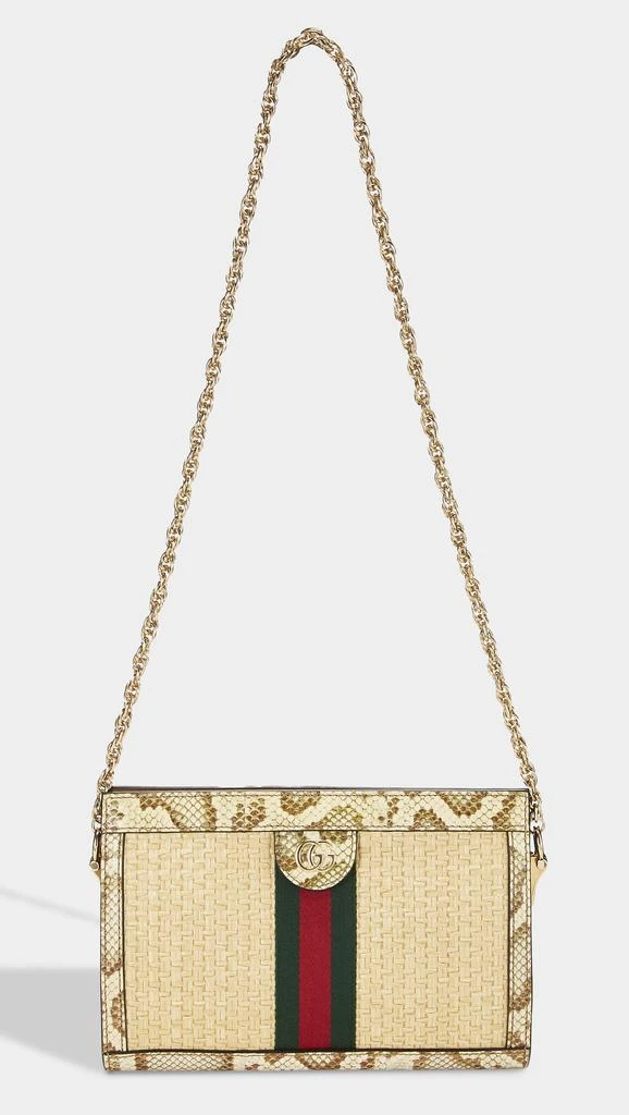 What Goes Around Comes Around Gucci Beige Raffia Ophidia Shoulder Bag  Small 3